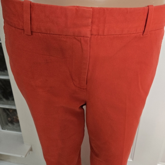 Classy J.Crew Stretch Cotton Sz 8 Pants In A Beautiful Tomato Red - Picture 4 of 12